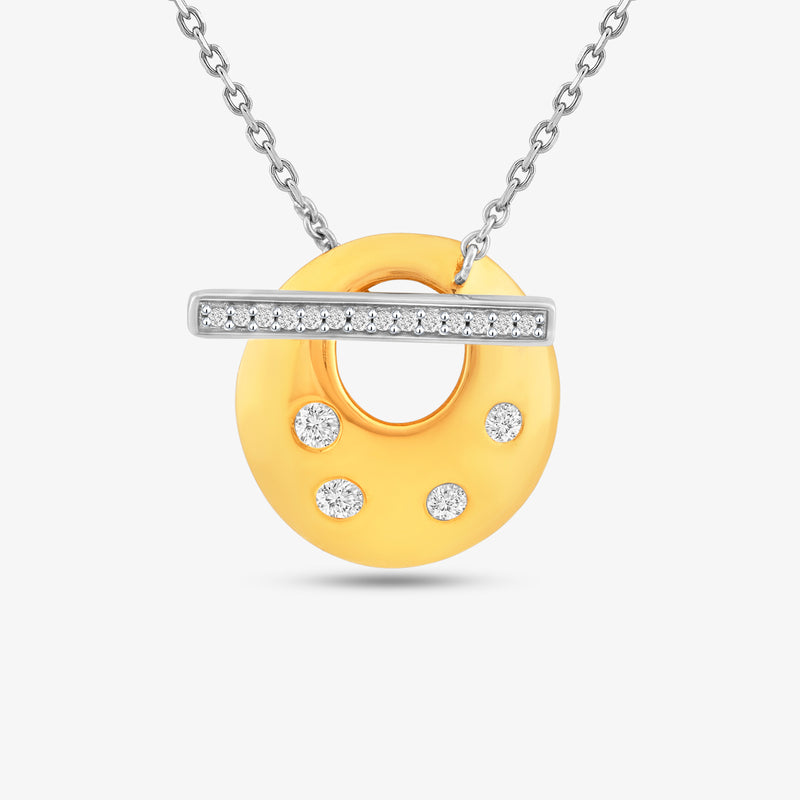 Modern Circle Diamond Pendant