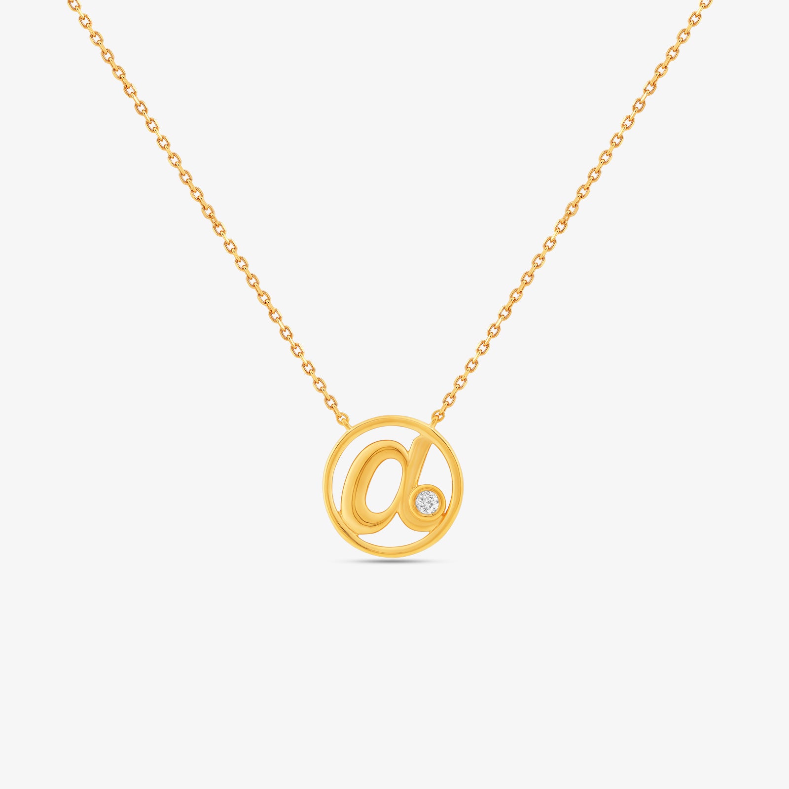 A Initial Circle Diamond  Necklet