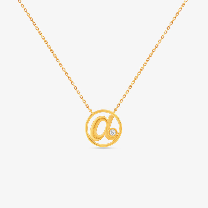 A Initial Circle Diamond Necklet