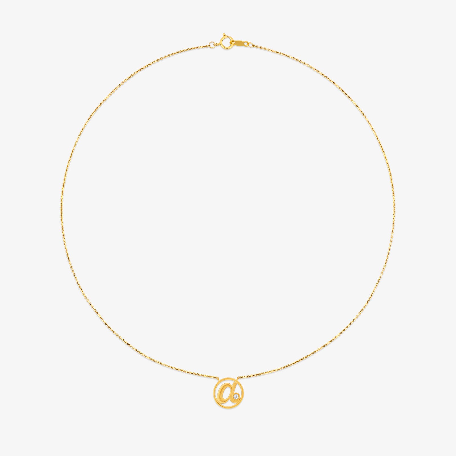 A Initial Circle Diamond  Necklet