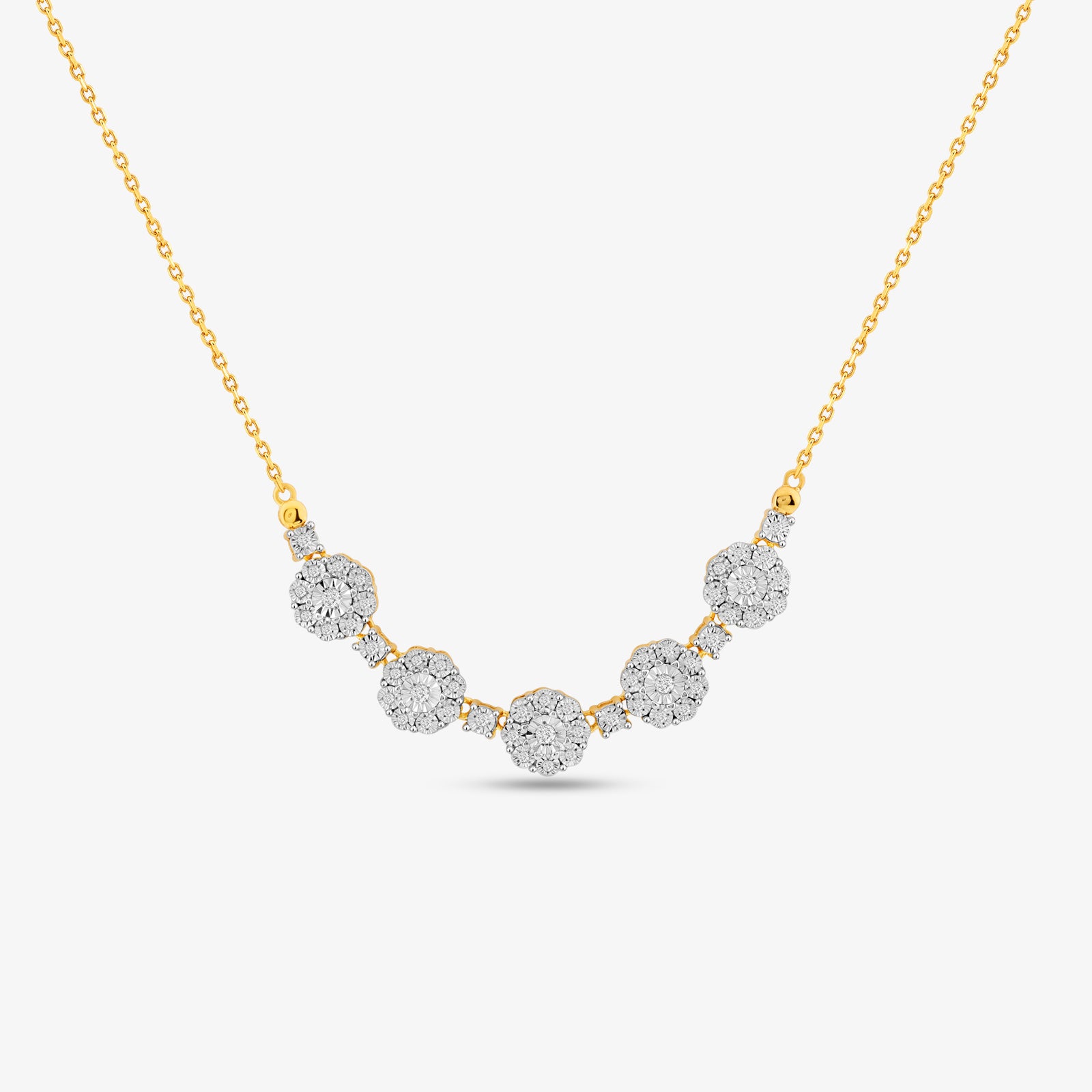 Cluster Of Bloom Diamond Necklet
