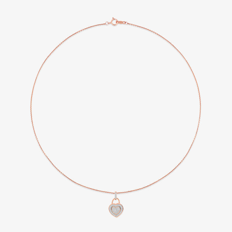 The Vanya Heart Halo Diamond Necklet by Keemti Jewels features a diamond pendant on a white background.
