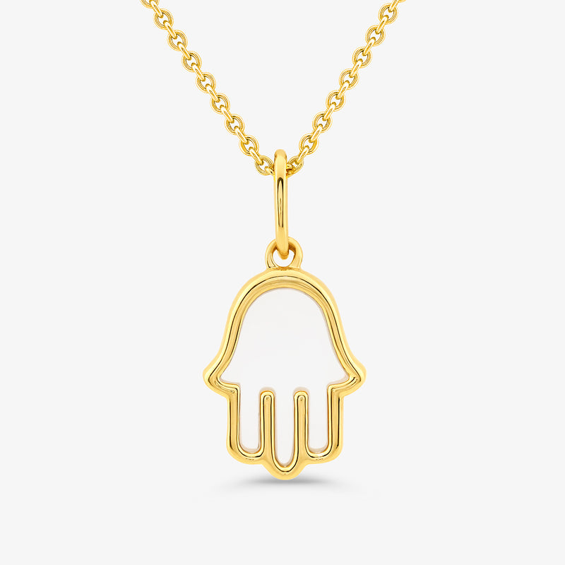 The Keemti Jewels Blessed Hand Nazar Diamond Pendant symbolizes serenity and protection against negativity.