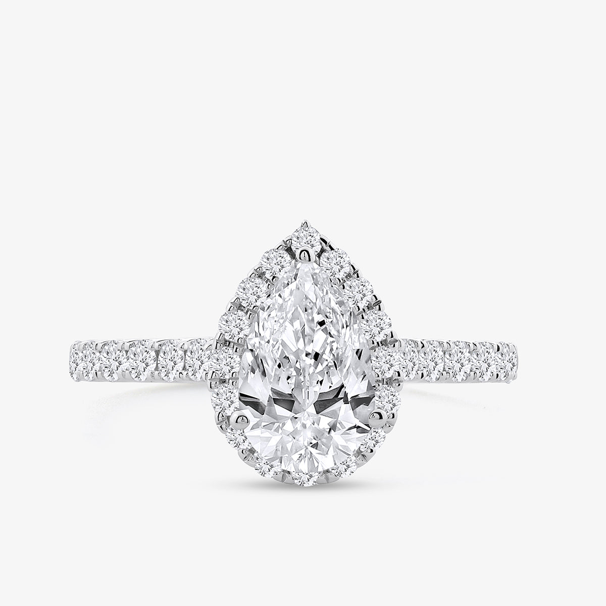 PEAR<span> Tiered Halo Diamond </span>RING