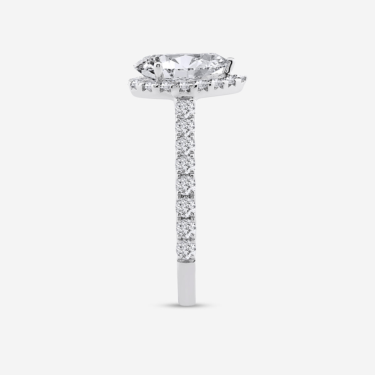 PEAR<span> Tiered Halo Diamond </span>RING