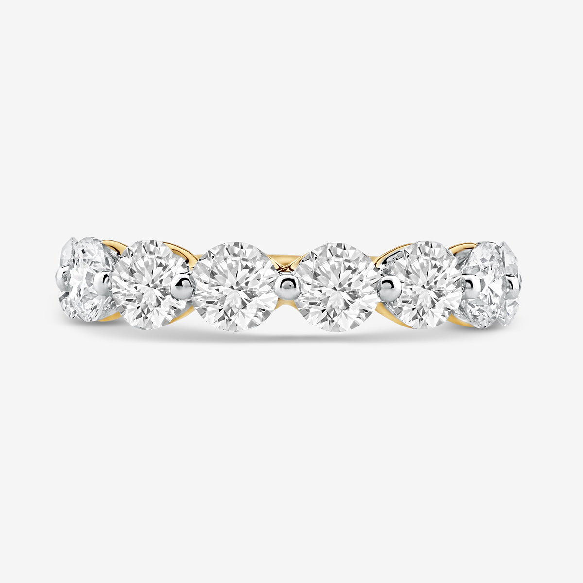 Keemti Jewels CLASSIC Round Solitaire RING features a prong-set row of seven round diamonds for elegant sparkle.
