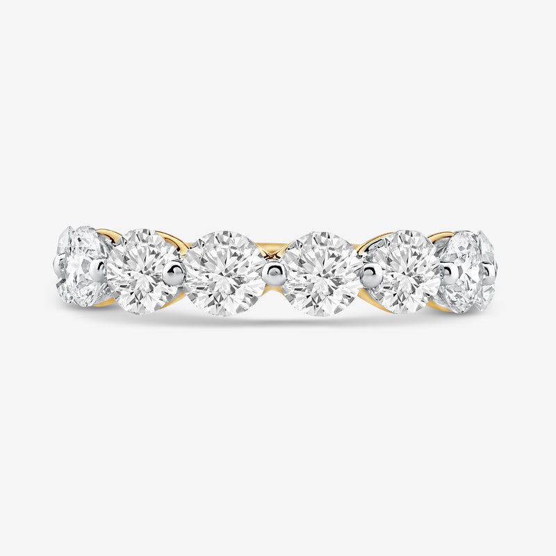 Keemti Jewels CLASSIC Round Solitaire RING features a prong-set row of seven round diamonds for elegant sparkle.
