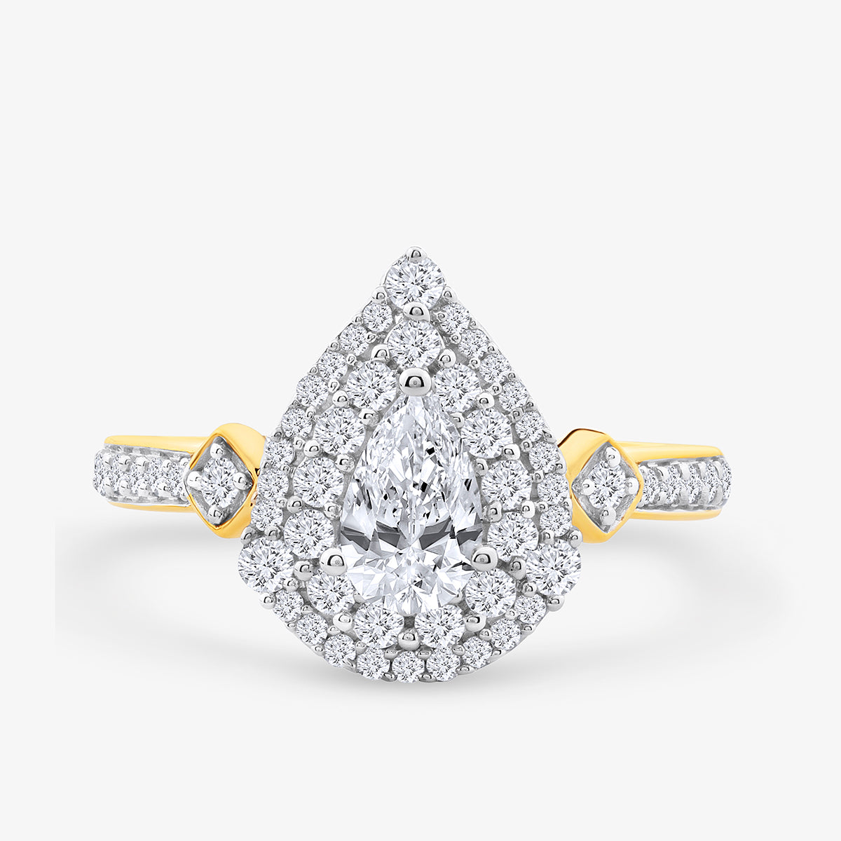 CROWNED<span> Pear Radiance Diamond Bridal </span>RING