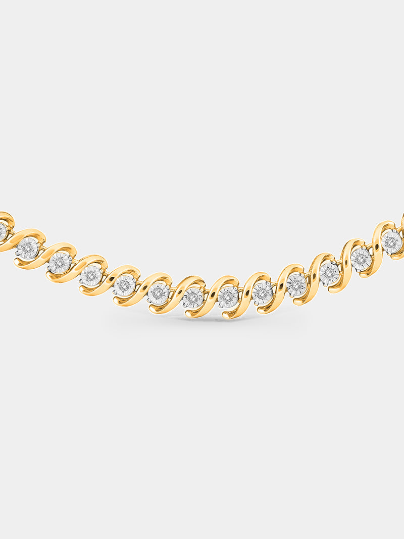 Split Link Chain Diamond Necklet