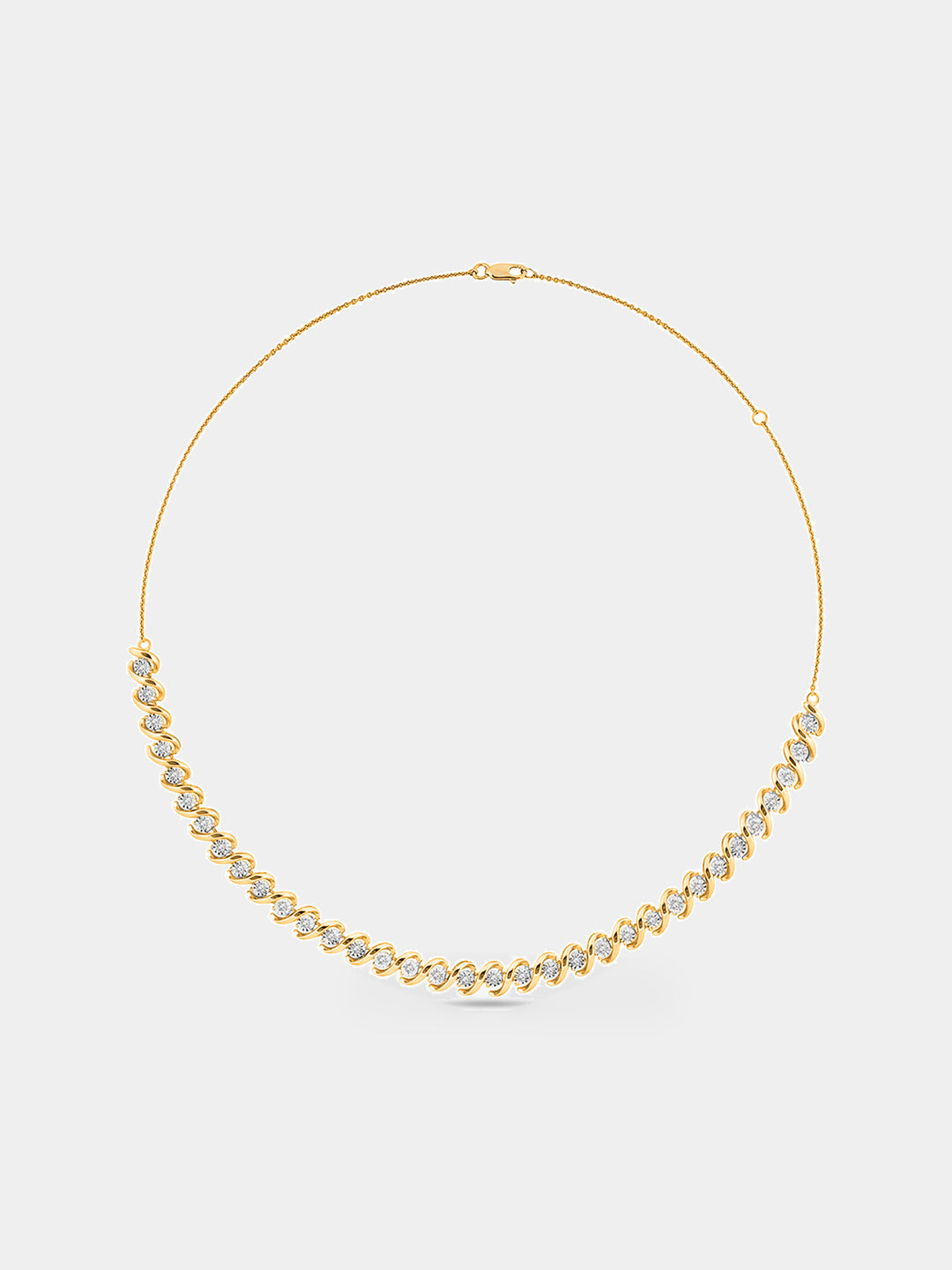Split Link Chain Diamond Necklet