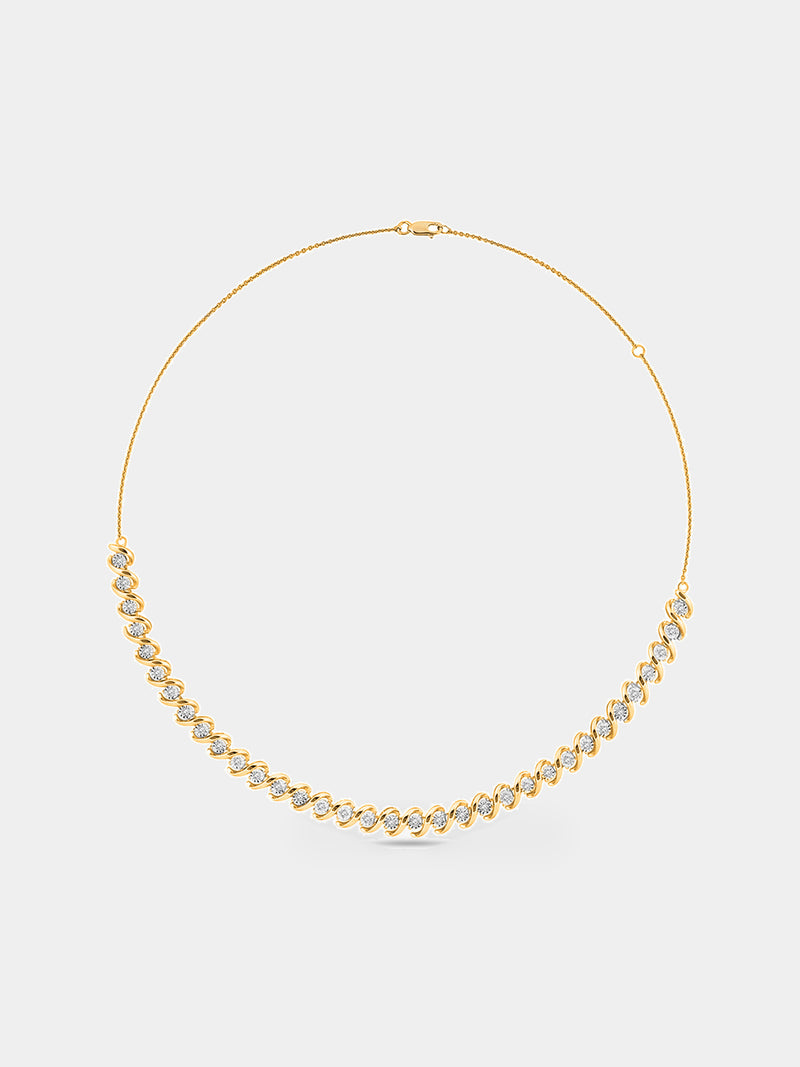 Split Link Chain Diamond Necklet