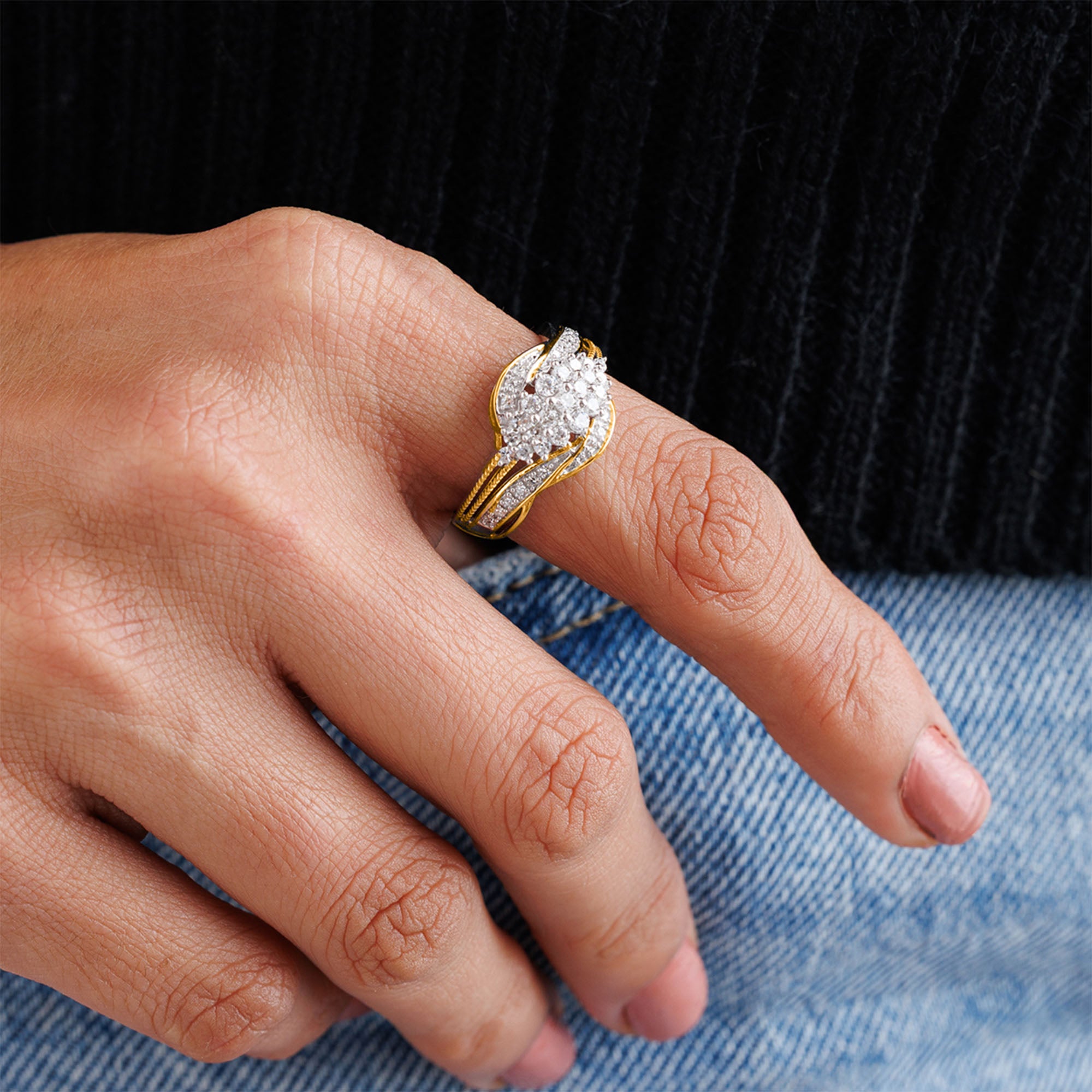 Intertwined Sparkle Ring