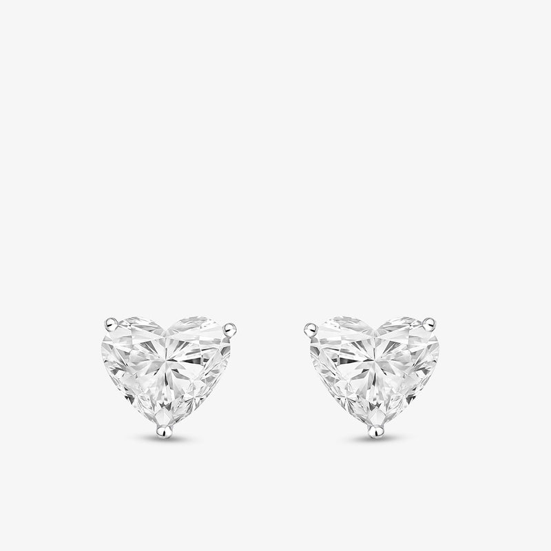 Heart Solitaire Stud Earrings