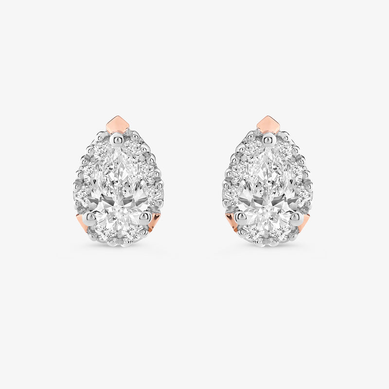Classic Halo Solitaire Stud Earrings