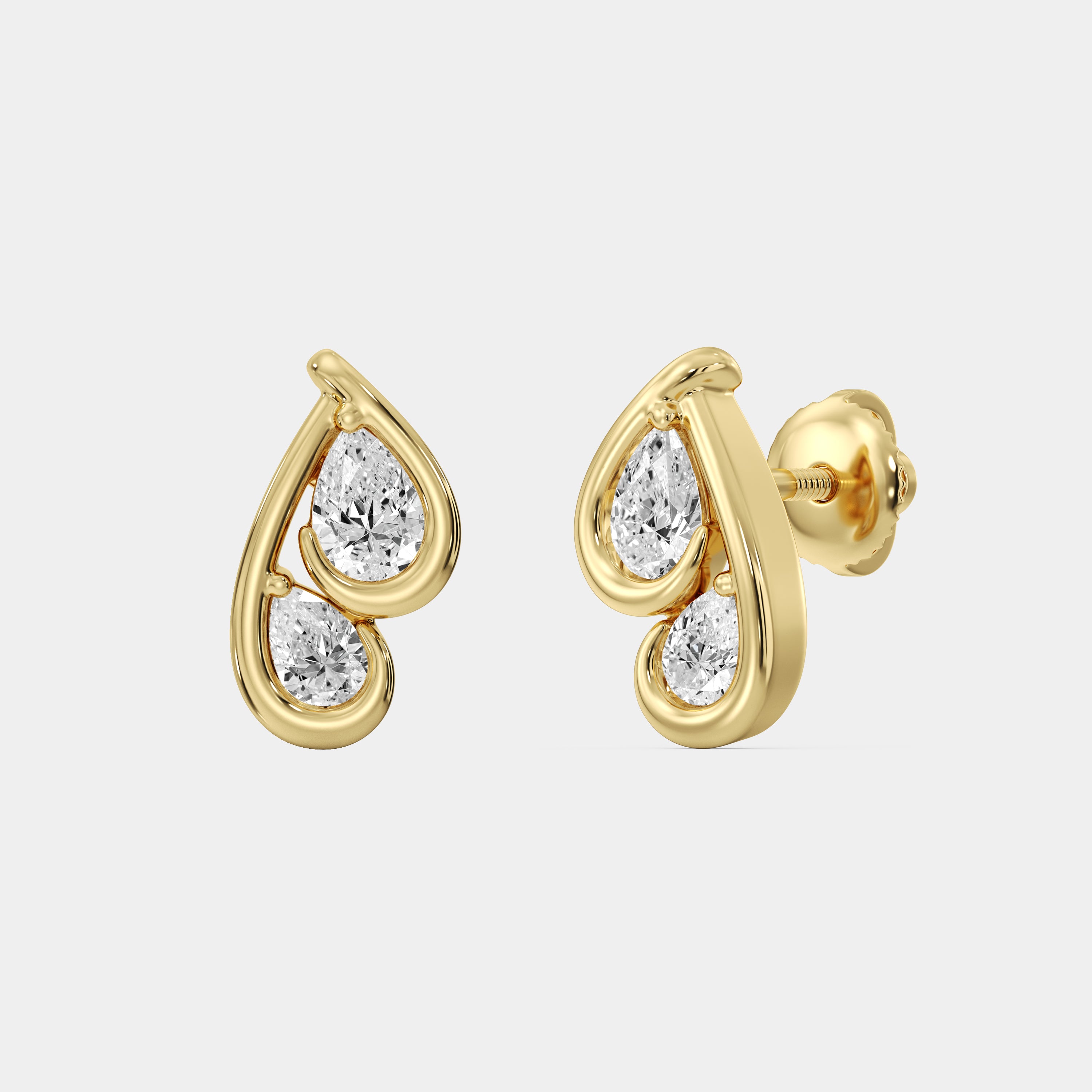 FLOWING <span>Heart Embrace Diamond Stud</span> EARRINGS