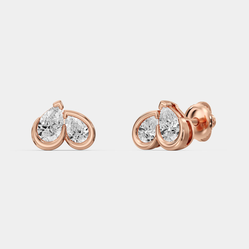 Tender Embrace Diamond Stud Earrings