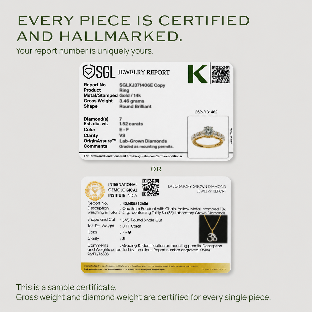 Certified Lab Grown Diamonds
