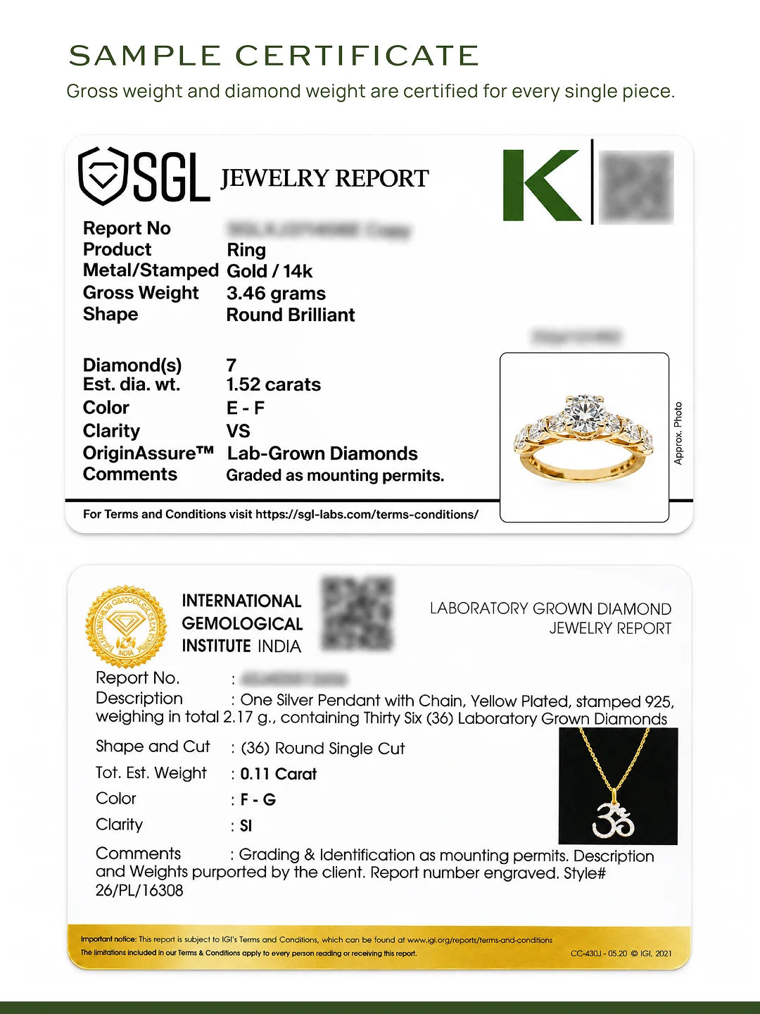 Certified Lab Grown Diamonds
